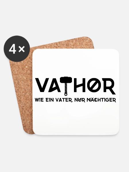 Vathor - Like a father, only more powerful - Coasters (set of 4) - white
