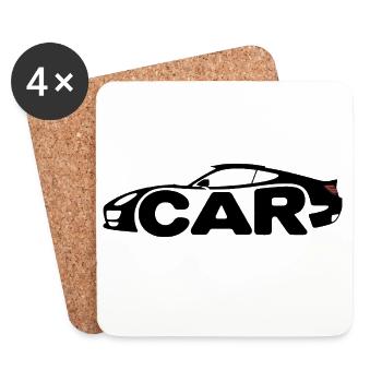 Voiture de sport - Logo de voiture cool - Dessous de verre (lot de 4) - blanc - Devant