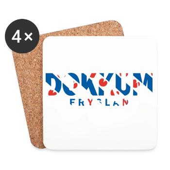 Dokkum Friesland Fryslan Flagge Shirt, Hoodie, Bag - Untersetzer (4er-Set) - Weiß - Vorne