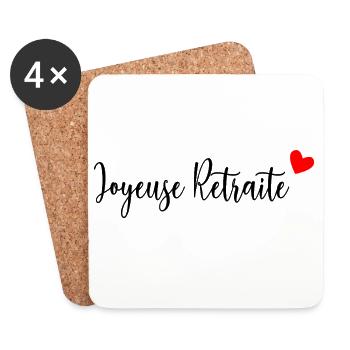 JOYEUSE RETRAITE. RETRAITE. RETRAITEE. RETRAITE - Dessous de verre (lot de 4) - blanc - Devant