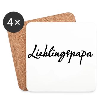 Lieblingspapa Spruch Vater Shirt - Untersetzer (4er-Set) - Weiß - Vorne