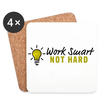 Work smart not hard - Glühbirne Design - Untersetzer (4er-Set) - Weiß - Vorne
