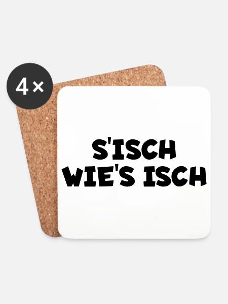 S´isch wie´s isch - Untersetzer (4er-Set) - Weiß