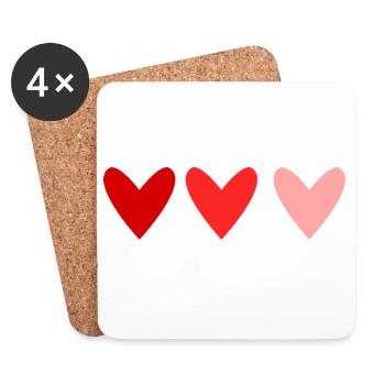 VALENTINSTAG. Junggesellinnenabschied. ICH LIEBE DICH. ICH LIEBE DICH. LIEBE - Untersetzer (4er-Set) - Weiß - Vorne