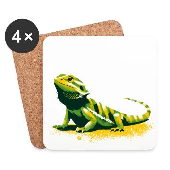 Bearded dragon - Coasters (set of 4) - white - Front