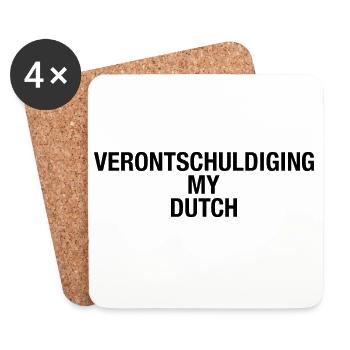 SORRY MY DUTCH Language - Untersetzer (4er-Set) - Weiß - Vorne