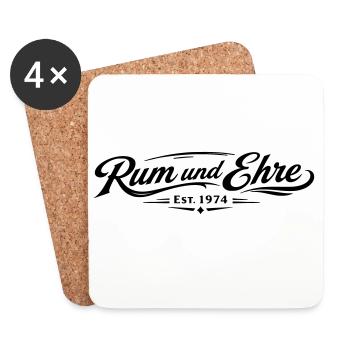 Rum und Ehre - Untersetzer (4er-Set) - Weiß - Vorne