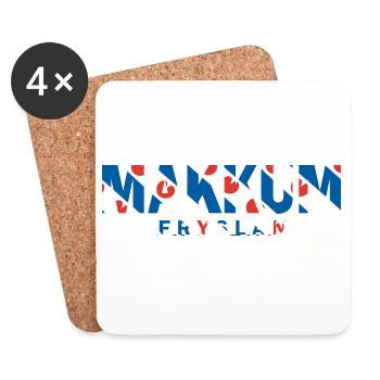 Makkum Friesland Fryslan Flagge Shirt, Hoodie, Bag - Untersetzer (4er-Set) - Weiß - Vorne