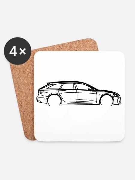 Sport Wagon – Minimalistisches Auto‑Design - Untersetzer (4er-Set) - Weiß