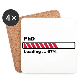 PhD loading bar - Coasters (set of 4) - white - Front