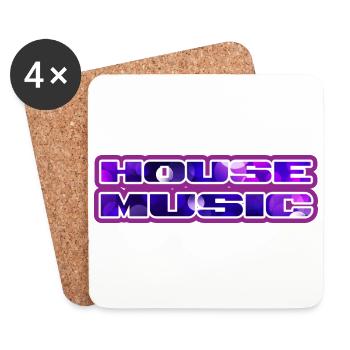 | de house music bubbles Nous aimons la musique house - Dessous de verre (lot de 4) - blanc - Devant