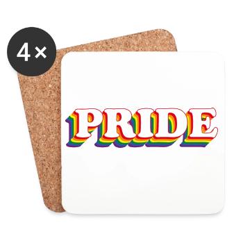 PRIDE aux couleurs de l’arc-en-ciel LGBT - Dessous de verre (lot de 4) - blanc - Devant