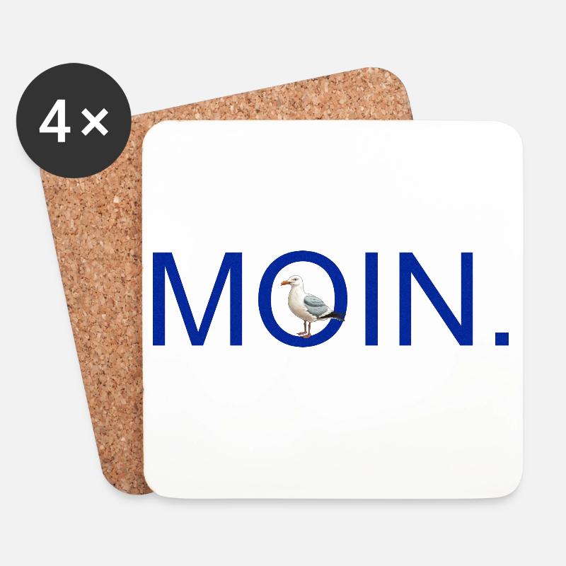 MOIN. mit Möve - Untersetzer (4er-Set) - Weiß