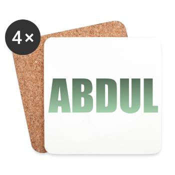Vorname: Abdul - grüner Farbverlauf - Untersetzer (4er-Set) - Weiß - Vorne