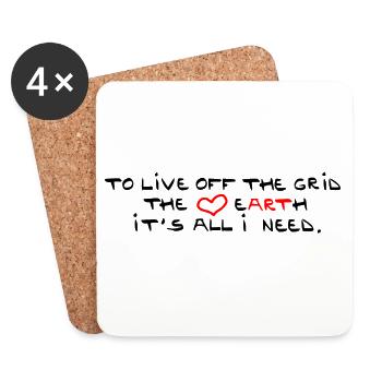 off the grid - Coasters (set of 4) - white - Front