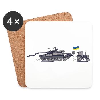 Ukraine Tractor Brigade - Coasters (set of 4) - white - Front