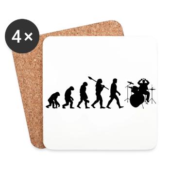 Drum Evolution - Untersetzer (4er-Set) - Weiß - Vorne