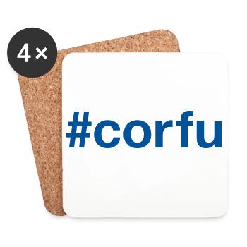 CORFU Greece Griechenland Hashtag - Untersetzer (4er-Set) - Weiß - Vorne