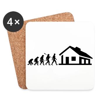 Evolution - constructeur - maison - construction - maison unifamiliale - Dessous de verre (lot de 4) - blanc - Devant