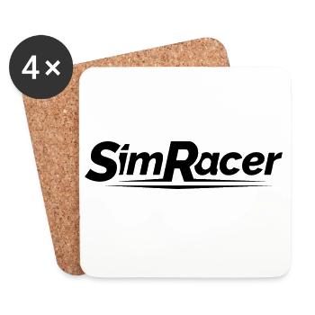 Sim Racer gamer gaming Simulation Logo Symbol - Untersetzer (4er-Set) - Weiß - Vorne