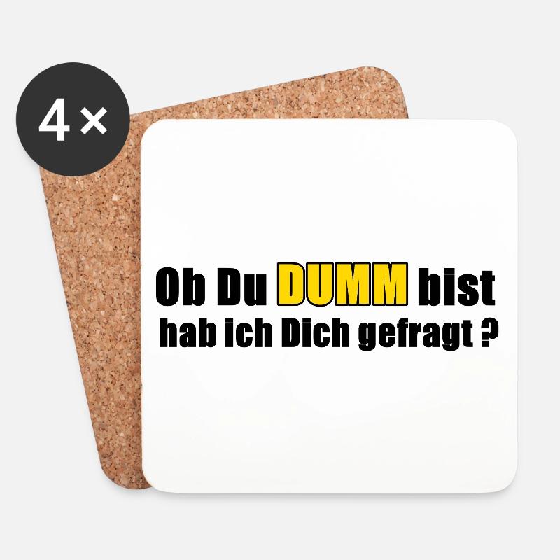 Dumm - Untersetzer (4er-Set) - Weiß