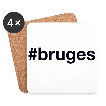 BRUGES Hashtag Belgique Belgique - Dessous de verre (lot de 4) - blanc - Devant