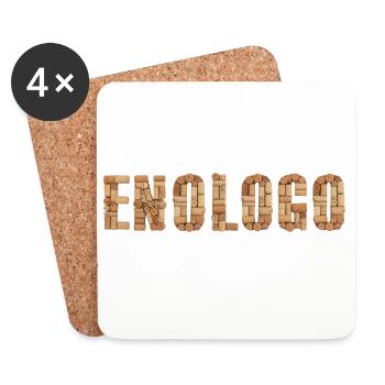 Enologo – Design con tappi di sughero - Untersetzer (4er-Set) - Weiß - Vorne