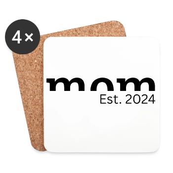 Mom Est. 2024 - Gift for Moms-to-be - Coasters (set of 4) - white - Front