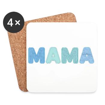Patchwork Geschenkidee für Mama zum Muttertag - Untersetzer (4er-Set) - Weiß - Vorne