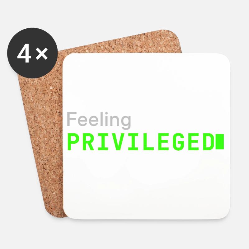 Feeling Privileged | Developer mood - Coasters (set of 4) - white