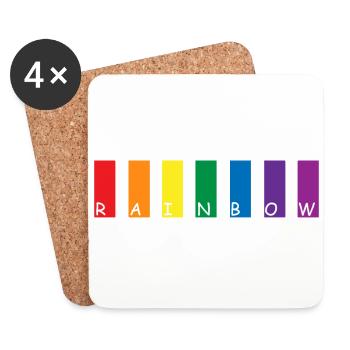 Rainbow - Untersetzer (4er-Set) - Weiß - Vorne