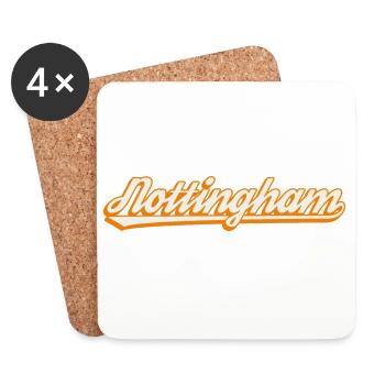 Écriture orange de Nottingham - Dessous de verre (lot de 4) - blanc - Devant