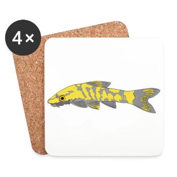 Zebra oto, Tiger oto wels. Otocinclus cocama - Untersetzer (4er-Set) - Weiß - Vorne