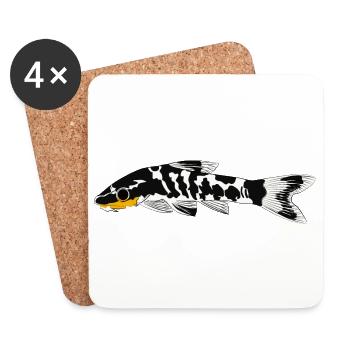 Zebra oto, Tiger oto wels. Otocinclus cocama - Untersetzer (4er-Set) - Weiß - Vorne