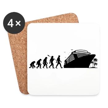 Evolution Cruise - Cruise - Vacation - Coasters (set of 4) - white - Front
