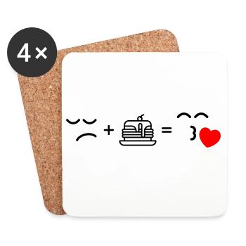 Crimson Heart Silhouette - Coasters (set of 4) - white - Front