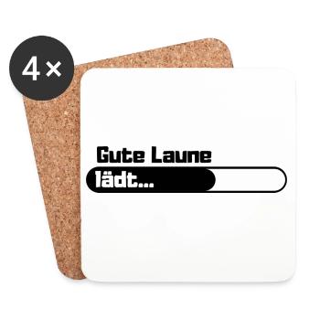 Gute Laune lädt - Untersetzer (4er-Set) - Weiß - Vorne