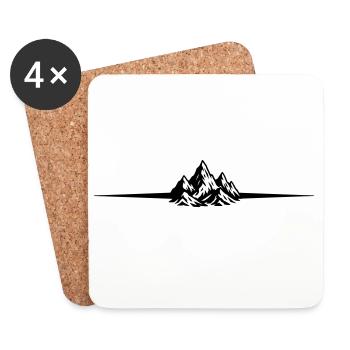 Mountains Symbol Alps - Coasters (set of 4) - white - Front