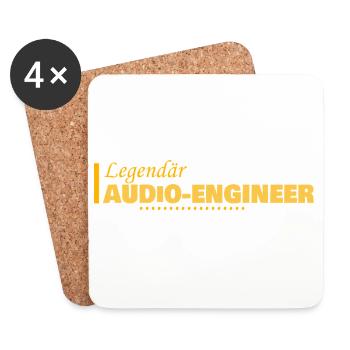Audio-Engineer als Job - Untersetzer (4er-Set) - Weiß - Vorne