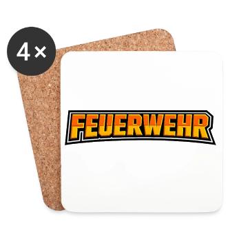 Fire Brigade Flames Logo - Coasters (set of 4) - white - Front