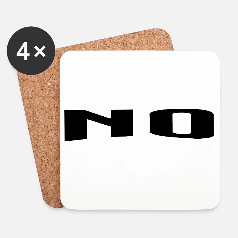 Non est aussi une réponse - Dessous de verre (lot de 4) - blanc