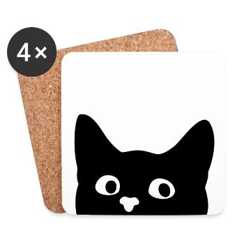 Cat - Coasters (set of 4) - white - Front