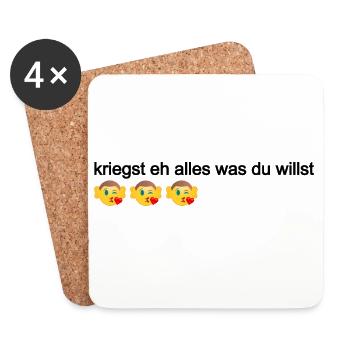 kriegst eh alles was du willst, Politik Österreich - Untersetzer (4er-Set) - Weiß - Vorne