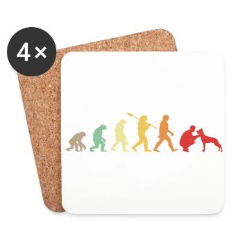 Evolution Funny Belgian Shepherd Dog Malinois - Coasters (set of 4) - white - Front