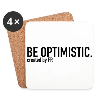 BE OPTIMISTIC. - Untersetzer (4er-Set) - Weiß - Vorne