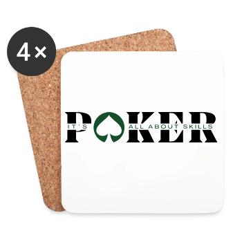 POKER IS ABOUT SKILLS -Article poker-poker fashion - Coasters (set of 4) - white - Front