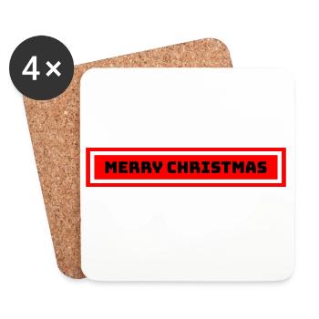 Merry Christmas - Untersetzer (4er-Set) - Weiß - Vorne