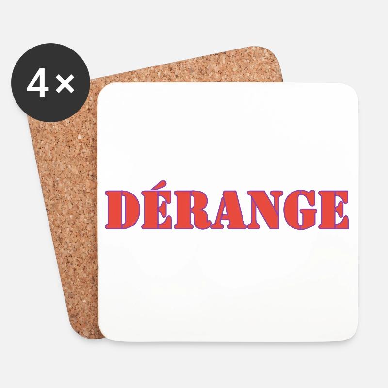 DÉRANGE - Dessous de verre (lot de 4) - blanc