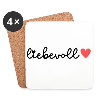 LIEBEVOLL  liebevoll - Untersetzer (4er-Set) - Weiß - Vorne
