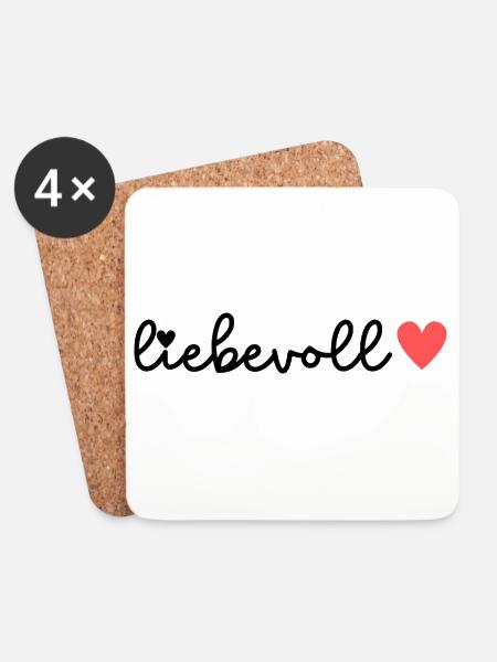 LIEBEVOLL liebevoll - Untersetzer (4er-Set) - Weiß